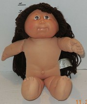 1982 Coleco Cabbage Patch Kids Plush Toy Doll CPK Xavier Roberts Brown Hair Girl - £18.82 GBP