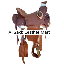 Big Horn Brown Basket Tooled Western Roping Saddle With Tack Set And Fre... - $5,936.28 MXN+