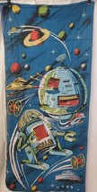 Vintage 70s 80s Outer Space Robot Spaceship Theme Kids Sleeping Bag Blanket Camp - £78.45 GBP