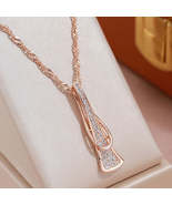 14K Gold Plated Elegant Handmade Necklace with Zircon, Classic  Design - $39.07+