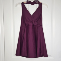 J. Crew Women&#39;s Halter Wrap Swim Dress Size 8 Wine Purple Iris Swimsuit New - £53.11 GBP