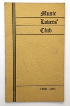 1950 - 1951 Music Lovers Club Program Booklet St. Paul Minneapolis Minne... - £11.76 GBP