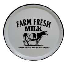 Decorative Enameled Plate Farm Fresh Milk Rustic Farmhouse Kitchen (New) - £15.90 GBP