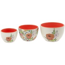 Flower Party Ceramic Prep or Mixing Bowls Set of 3 - £38.55 GBP