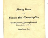 Business Men&#39;s Prosperity Club Menu 1912 Union League Club Chicago Illin... - £98.79 GBP