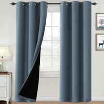 H.VERSAILTEX 100% Blackout Curtains for Bedroom Thermal Insulated, Stone Blue - $36.99