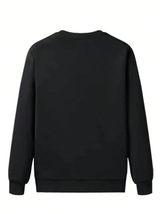 Men&#39;s Letter Print Crew Neck Sweatshirt, Trendy Loose Fit Long Sleeve Wa... - £28.89 GBP