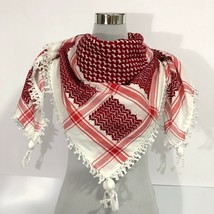 Wholesale Palestine Kufiya Shemagh Keffiyeh Red &amp; White Arab Scarf Kufiya Arafat - £21.55 GBP+