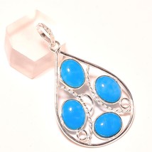 Blue Chalcedony Gemstone Fashion New Pendant Jewelry 2.30&quot; SA 5159 - £4.14 GBP