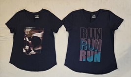 Lot 2 Tek Gear Graphic T-shirts Exercise &quot;Run &amp; Push Your Limits&quot; Women&#39;s L READ - £11.59 GBP