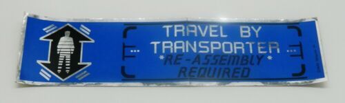 Primary image for Star Trek Travel By Transporter Re-Assembly Required Metal Foil Bumper Sticker