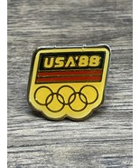 Vintage 1988 Olympic Games Team USA Gold Tone Lapel Pin KG JD - $9.89