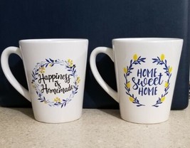 2 Ceramic Coffee Cups  Mugs  Happiness Is Homemade &amp; Home Sweet Home.. - $6.85