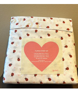 Oh Cupid  sheet Set Ladybug Heart Print Queen Size Pink Red Valentines D... - £35.19 GBP