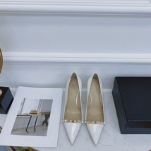 Fashion Women&#39;s Shoes Pointed Toe Thin Pumps Leather Women&#39;s Shoes Rivet Decorat - £192.77 GBP