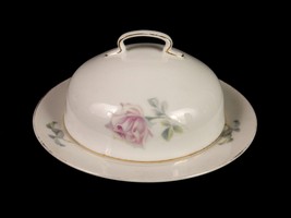 Hutschenreuther China Porcelain Butter Dish w/Lid &amp; Insert, Bavaria Germany - £31.18 GBP