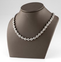 Collana In Argento Sterling Opaco Con Design A Treccia In Zirconia Cubic... - $420.76