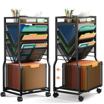 8 Tier Rolling File Cart with Hanging File Folder Organizer, - £138.78 GBP