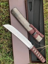 Japanese Tanto Bushido Katana VG10 Damascus Steel Ninja Samurai Hunting ... - £85.63 GBP