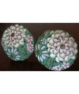 Beautiful Vintage Solid Steel Decorative Floral Posts – VGC – HAND-PAINTED - £15.56 GBP