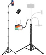 Phone Tripod, 86&quot; Tall Tripod For Iphone With Flexible Gooseneck &amp; Remote, - $56.19 CAD