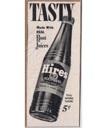 Vintage Print Ad Hires Root Beer Tasty 1950s 2 1/2&quot; x 6 1/2&quot; - $3.51