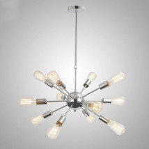 Sputnik Latón Candelabro Acabado Cromado 12 Brazo Lámpara de Techo Instalación - £116.47 GBP