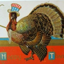 Thanksgiving Postcard Uncle Sam Dressed Turkey Hat Taggart 1909 E Liverpool 609 - £5.98 GBP