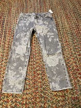 Girl&#39;s Gap Mid Rise, Slim, Gray With Allover Floral Jeans Size 8 R NWT - £17.51 GBP