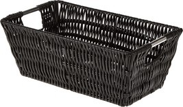 Whitmor Rattique Small Shelf Black Tote Basket - £28.76 GBP