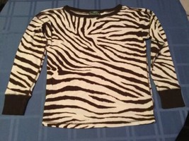 Size small Ralph Lauren sweater brown zebra loose fit active wear  - £14.94 GBP
