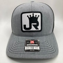 New JR Crown Trucker Hat Richardson Black Gray Snapback Cap Patch Mesh - $14.84