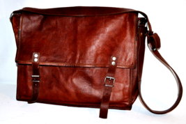 Carbon2Cobalt Leather Courier Laptop Carrier  Messenger Bag Vtg Satchel carry on - £29.68 GBP