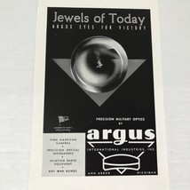 1943 Argus Precision MilItary Optics Print Ad Advertising Art - £7.83 GBP