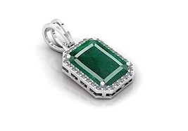 7.00 Ratti Natural Emerald Panna 92.5 Sterling Silver Pendant Locket for Men and - $67.43