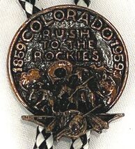 BOLO TIE-Colorado, Rush to the Rockies, 1859-1959 Pendant-Western Formal... - $22.49