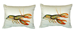 Pair of Betsy Drake Lobster No Cord Pillows 16 Inch X 20 Inch - £63.30 GBP