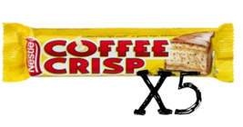 5 Coffee Crisp Chocolate Bars Full Size 50g Each NESTLE Canada FRESH DEL... - £12.39 GBP