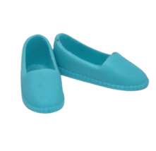 VINTAGE 1990's MATTEL BARBIE / SKIPPER AQUA BLUE FLAT SLIP-ON SHOES PLASTIC - $4.75