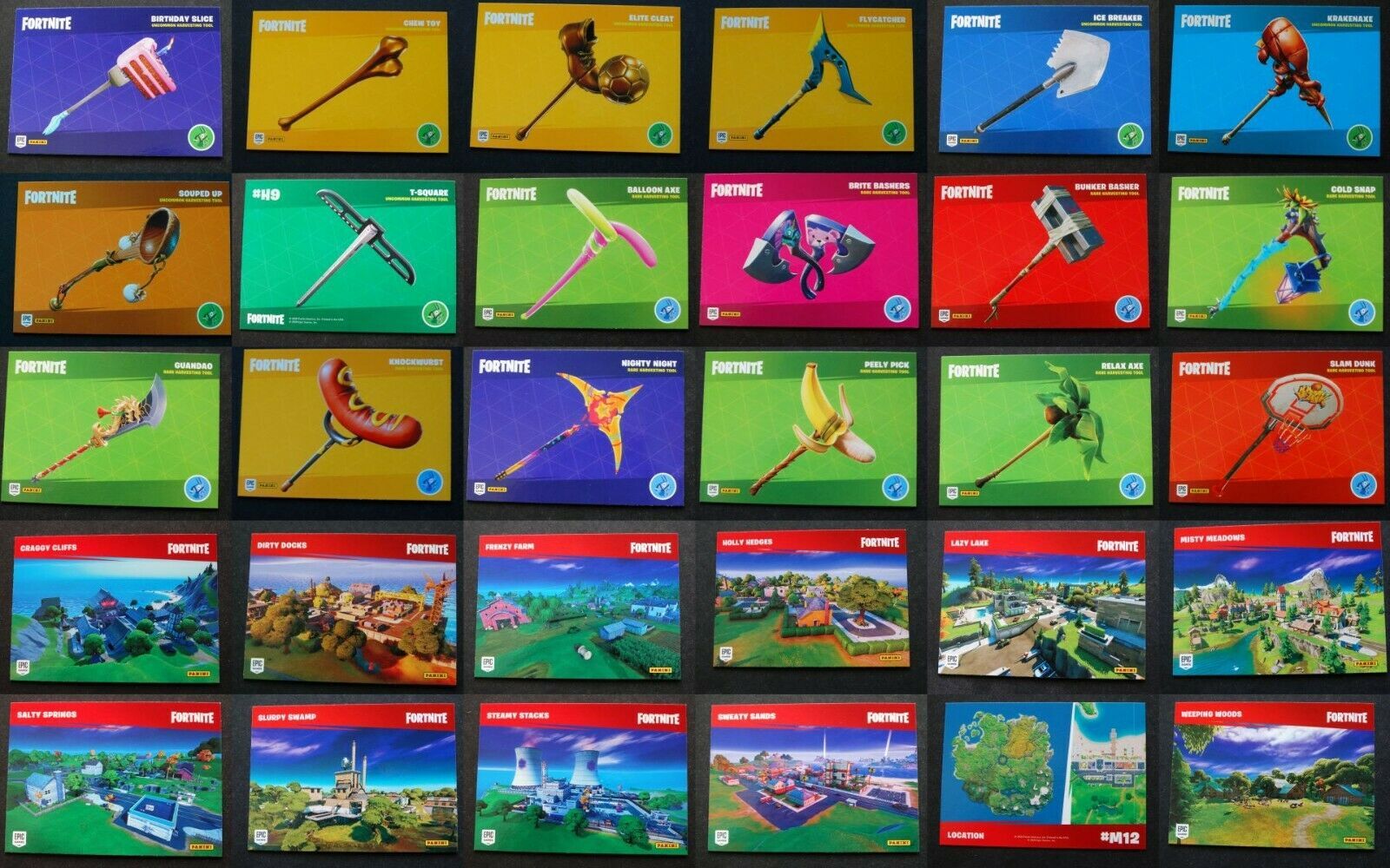 Primary image for 2020 Panini Fortnite Series 2 Harvesting Tool Map Cards Complete Your Set U Pick