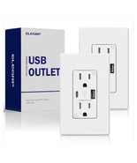 ELEGRP USB Wall Outlet 15 Amp Receptacle with USB Type C &amp; A Lot of 2 NEW - $39.57