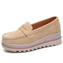 CEYANEAOAutumn Women Platform shoes leather suede plush slip on sneakers chaussu - £39.23 GBP