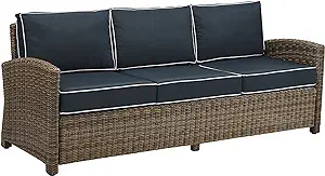 Crosley Furniture KO70049WB-NV Bradenton Outdoor Wicker Sofa, Brown with... - $1,210.99