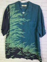 Tommy Bahama Mens Size M Silk Leaf Print Camp Button Front Shirt Two Ton... - £27.65 GBP