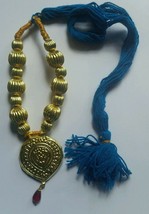 Punjabi folk cultural bhangra gidha kaintha pendant turquoise thread necklace n3 - $25.35