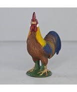 Schleich Rooster Figurine Hand-Painted Farm Animal Collectible #13645 - £7.11 GBP