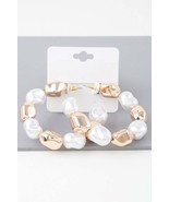 New Shiny N Pearl Stone Hoop Earrings - €11,09 EUR