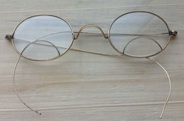 Antique Eye Glasses Gold Wire Rim 2 Part Bifocal Lens Oval Marked A 1/10... - £59.72 GBP