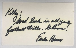 Earle Bruce (d. 2018) Signed Autographed Vintage 3x5 Index Card - £11.76 GBP