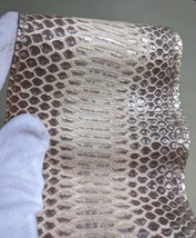 authentic Sea Python SNAKESKIN HIDE Snake Skin Hide Antique Silver Brown - £10.56 GBP